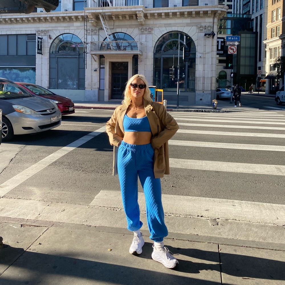 Blue quilted princess Polly sweat set